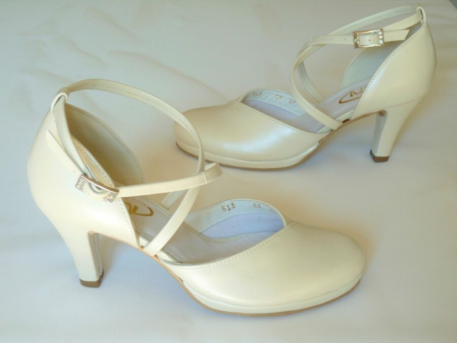Platformos kétrészes női esküvői cipő