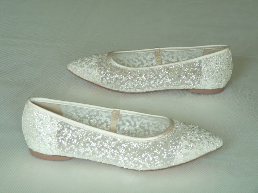 Csillogó balerina menyasszonyi cipő